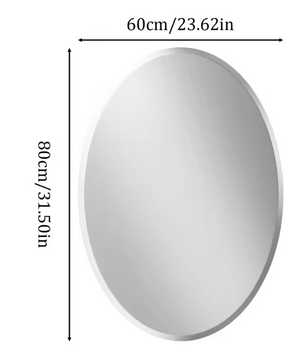 Ovale Wandspiegel zonder Frame – Facetrand Spiegel voor Badkamer, Hal en Woonkamer