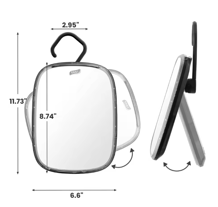 Fogvrije Douche Spiegel – Hangende en Draagbare Scheerspiegel voor Badkamer en Reizen