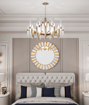 Ronde Sunburst Wandspiegel – Decoratieve Spiegel met Facetrand voor Interieur