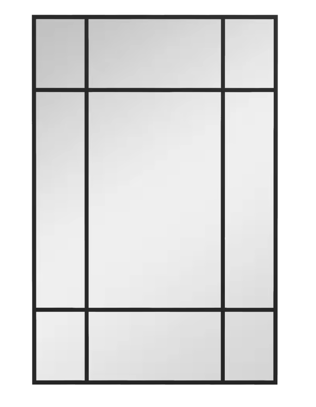 Rechthoekige Wandspiegel met Metalen Frame – Raamdesign Spiegel voor Woonkamer en Hal