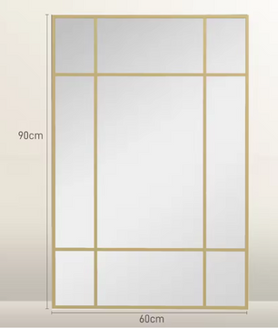 Rechthoekige Wandspiegel met Metalen Frame – Raamdesign Spiegel voor Woonkamer en Hal