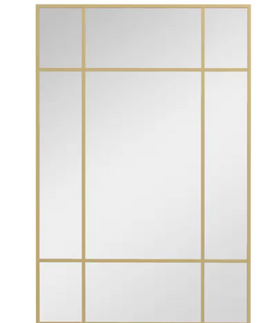 Rechthoekige Wandspiegel met Metalen Frame – Raamdesign Spiegel voor Woonkamer en Hal