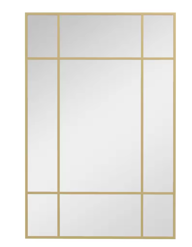 Rechthoekige Wandspiegel met Metalen Frame – Raamdesign Spiegel voor Woonkamer en Hal