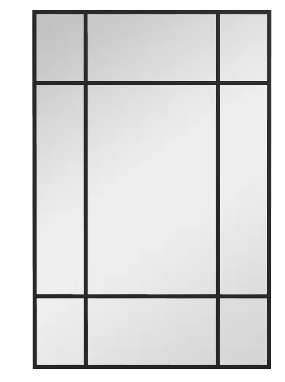 Rechthoekige Wandspiegel met Metalen Frame – Raamdesign Spiegel voor Woonkamer en Hal