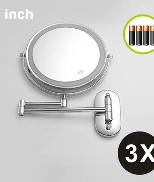 Wandgemonteerde Make-up Spiegel met Verlichting – 10x Vergrotende Badkamerspiegel