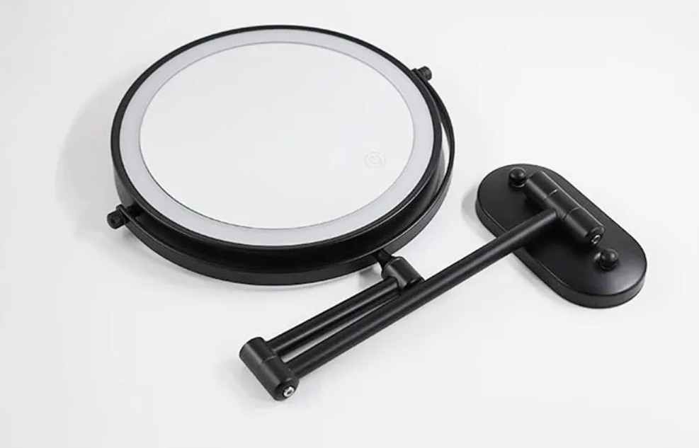 Wandgemonteerde Make-up Spiegel met Verlichting – 10x Vergrotende Badkamerspiegel