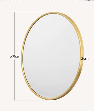 Ronde Wandspiegel met Metalen Frame – Moderne Spiegel voor Badkamer en Interieur