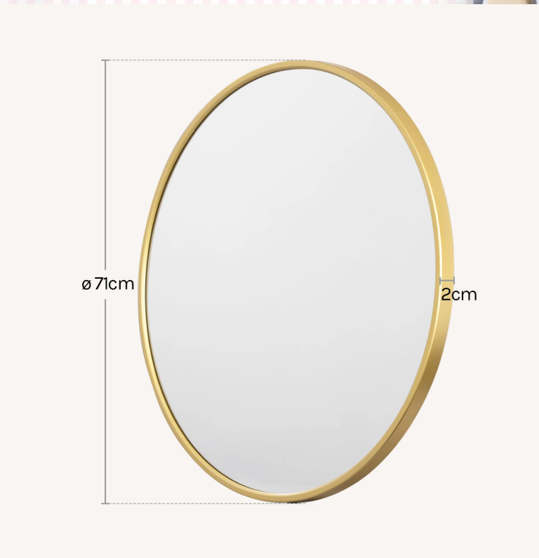 Ronde Wandspiegel met Metalen Frame – Moderne Spiegel voor Badkamer en Interieur