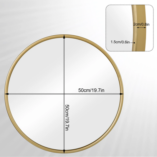 Ronde Wandspiegel met Metalen Frame – Moderne Spiegel voor Badkamer en Interieur