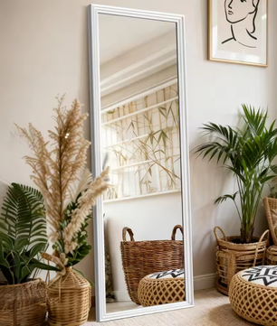 Rechthoekige Passpiegel met Massief Houten Frame – Volledig Lichaam Spiegel 160 × 50 cm