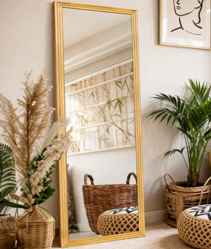 Rechthoekige Passpiegel met Massief Houten Frame – Volledig Lichaam Spiegel 160 × 50 cm