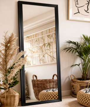 Rechthoekige Passpiegel met Massief Houten Frame – Volledig Lichaam Spiegel 160 × 50 cm