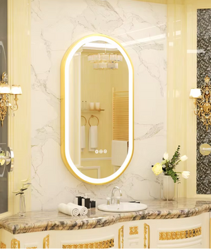 Ovale Badkamerspiegel met LED Verlichting – Anti-condens Make-up Spiegel met Dimbaar Licht