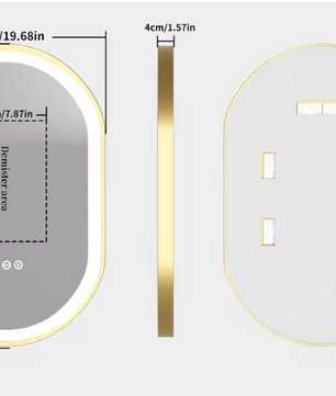 Ovale Badkamerspiegel met LED Verlichting – Anti-condens Make-up Spiegel met Dimbaar Licht