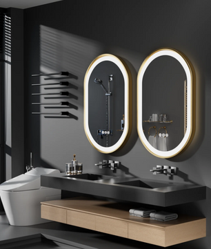 Ovale Badkamerspiegel met LED Verlichting – Anti-condens Make-up Spiegel met Dimbaar Licht