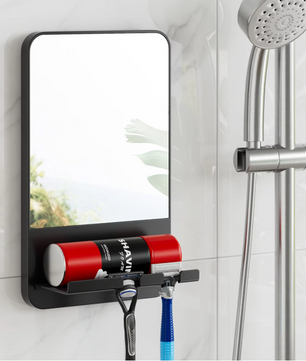 Fogvrije Douche Spiegel met Zuignap en Scheermeshouder – Wandspiegel voor Scheren