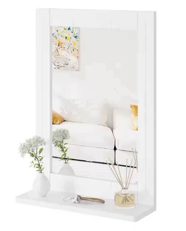 Rechthoekige Wandspiegel met Plank – Moderne Badkamerspiegel 40 × 55 cm