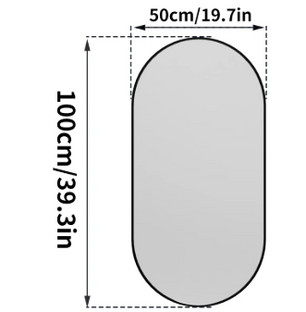 Ovale Wandspiegel met Zwart Metalen Frame – Moderne Spiegel voor Badkamer en Interieur