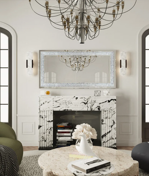 Glamour Wandspiegel met Kristallen Rand – Luxe Decoratieve Spiegel voor Interieur