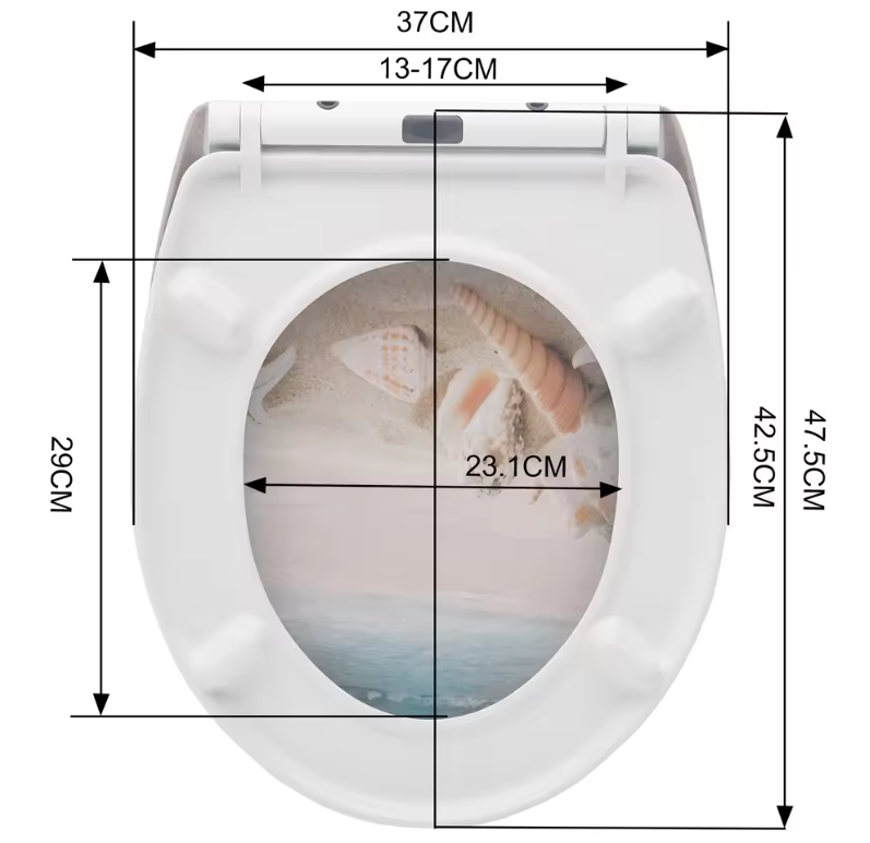Ovaal Toiletdeksel Duroplast met Soft-Close, Antibacterieel en Snelsluiting