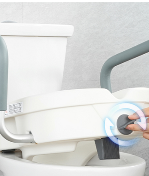 Verhoogde Toiletbril met Armleuningen 12,7 cm – Draaivergrendeling