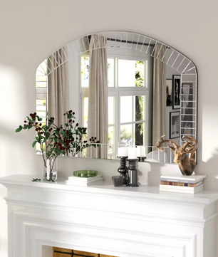 Grote Gebogen Wandspiegel 100 × 70 cm met Afgeschuind Glazen Frame