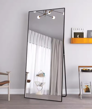 Grote Vloerspiegel 180 × 80 cm met Metalen Frame, Staand of Wandmontage