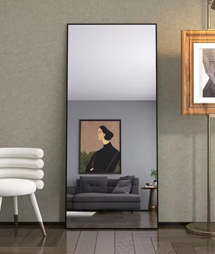 Grote Vloerspiegel 180 × 80 cm met Metalen Frame, Staand of Wandmontage