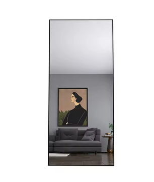 Grote Vloerspiegel 180 × 80 cm met Metalen Frame, Staand of Wandmontage