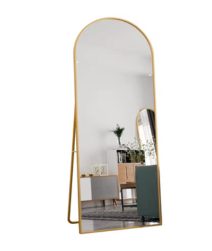 Gebogen Vloerspiegel 180 × 80 cm met Aluminium Frame en HD Glas