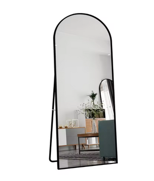 Gebogen Vloerspiegel 180 × 80 cm met Aluminium Frame en HD Glas