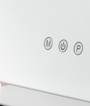 Make-upspiegel met LED-Verlichting, Dimbaar, Aanraakbediening en USB-Poorten