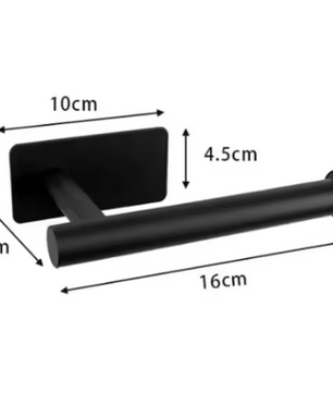 Zelfklevende Toiletrolhouder van RVS – Zwart, Zonder Boren