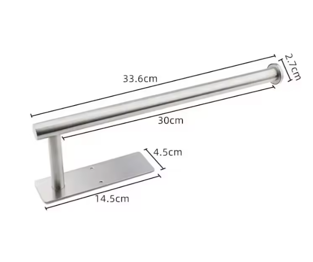 Zelfklevende Toiletrolhouder van RVS – Zwart, Zonder Boren