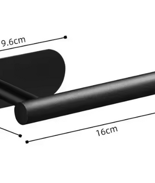 Zelfklevende Toiletrolhouder van RVS – Zwart, Zonder Boren