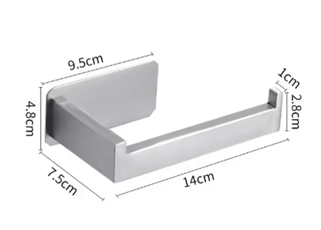 Zelfklevende Toiletrolhouder van RVS – Zwart, Zonder Boren