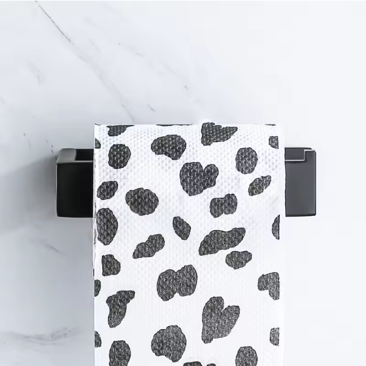 Zelfklevende Toiletpapierhouder van RVS – Mat Zwart, Vierkant