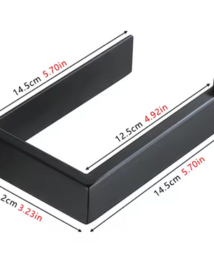 Zelfklevende Toiletpapierhouder van RVS – Mat Zwart, Vierkant