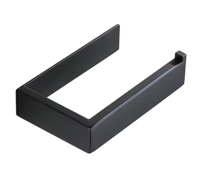 Zelfklevende Toiletpapierhouder van RVS – Mat Zwart, Vierkant