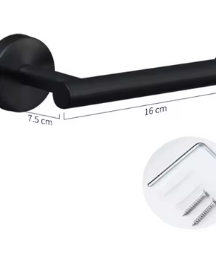 Zelfklevende Toilet- en Keukenrolhouder – Zwart, Wandmontage Zonder Boren