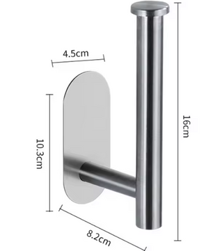 Zelfklevende Toilet- en Keukenrolhouder – Zwart, Wandmontage Zonder Boren