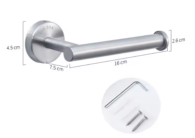 Zelfklevende Toilet- en Keukenrolhouder – Zwart, Wandmontage Zonder Boren