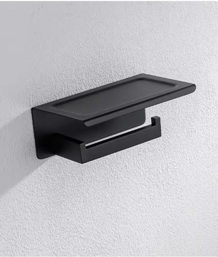 Toiletpapierhouder van RVS met Opbergrek – Wandhouder voor Badkamer en Keuken