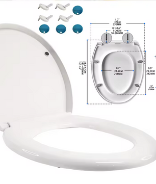 D-vormige Soft Close Toiletzitting – Antibacterieel, Quick Release