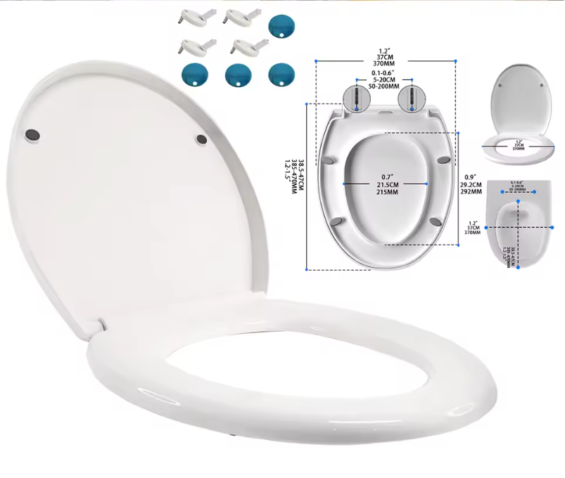 D-vormige Soft Close Toiletzitting – Antibacterieel, Quick Release