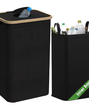 Vouwbare Wasmand en Recyclingbak met Binnenzak voor Huishouden
