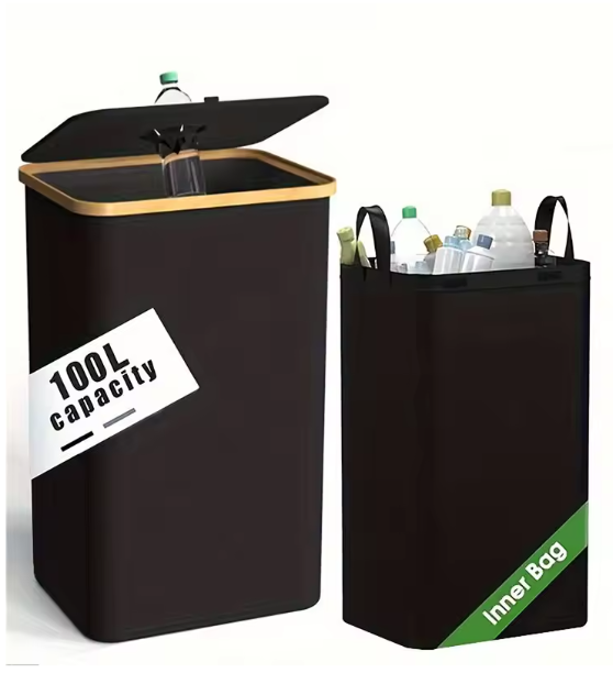 Vouwbare Wasmand en Recyclingbak met Binnenzak voor Huishouden