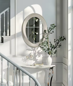 Antieke Barok Gouden Ovale Wandspiegel met Afgeschuind Frame voor Woonkamer en Slaapkamer