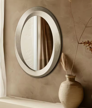 Antieke Barok Gouden Ovale Wandspiegel met Afgeschuind Frame voor Woonkamer en Slaapkamer