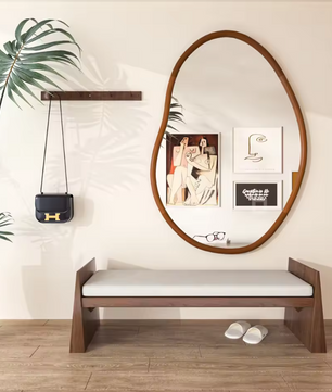 Onregelmatige Houten Decor Spiegel met Ingelijst Frame voor Woonkamer en Slaapkamer